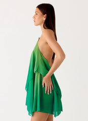 Minivestido Twin Flame - Degradado Verde