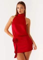 Minivestido Halter Birdie - Rojo