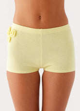 Shorts de Tricô Aliah - Amarelo