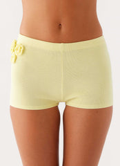 Aliah Shorts Tejidos - Amarillo