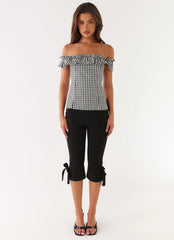 Top Gwyneth - Cuadros vichy negros
