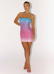 Minivestido de punto con lentejuelas Step Closer - Ombre Disco