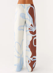 Pantalones Deacon de tiro bajo - Estampado Bloom Wave