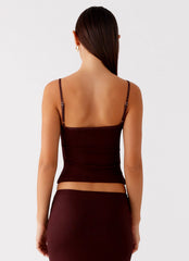 Top Alpha Cut Out - Chocolate Oscuro