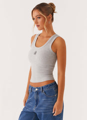Camiseta sin mangas Signature - Gris claro jaspeado
