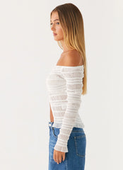 Top fruncido con hombros descubiertos Golden One - Blanco
