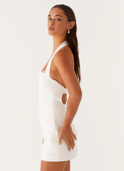 Minivestido de lino Julianna - Blanco