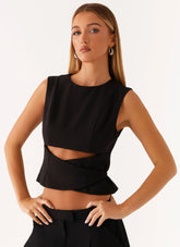 Top cruzado Cyra - Negro