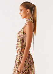 Top estilo pañuelo Hot Like Me - Estampado de leopardo en espiral