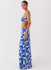 Top retorcido Sky Gaze - Floral azul