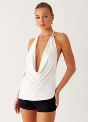 Top Dasha con cuello vuelto - Blanco