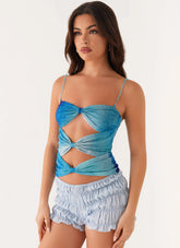 Top Future Cut Out - Tie Dye Azul