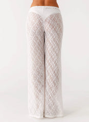 Pantalones de encaje Matcha - Blanco