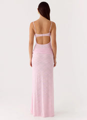 Maxivestido de malla Natty Lace - Rosa Pétalo