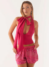 Shorts Mini Mercer Paetê - Pink