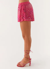 Minishorts Mercer de lentejuelas - Fucsia