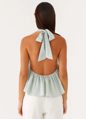 Top halter On Repeat - Rayas verdes