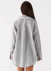 Camisa holgada Harley - Cuadros grises