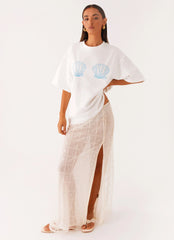 Camiseta Gráfica Extragrande "Born To Have Fun" - Azul Marino