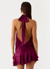 Minivestido de gasa Willow - Ciruela