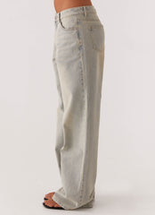 Jeans de mezclilla Keanna de tiro bajo - Vintage