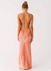 Vestido maxi de punto Bliss View - Melocotón
