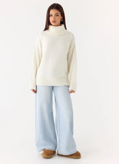 Jersey de punto Gabrielle - Crema marfil