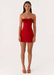 Minivestido Patsie sin tirantes - Rojo