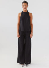 Top Delantal de Lino Heatwave - Negro