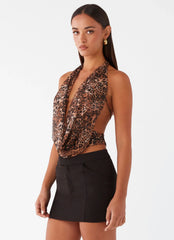 Top de malla Sawyer - Leopardo