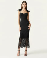 Orchid Embroidered Corset Dress - Black