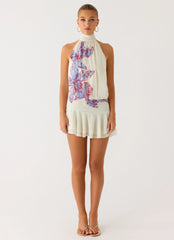 Minivestido de gasa Willow - Flor de violeta