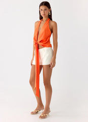 Top Halter Espalda Abierta - Naranja