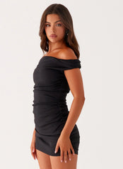 Minivestido Morgan sin hombros - Negro