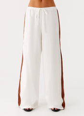 Pantalones de Lino Dalida - Marfil