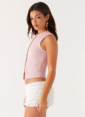 Top Blair abotonado - Rosa