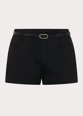 Shorts Katie Mini de Camurça - Preto