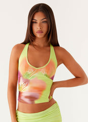 Top corto Bernie - Tropical verde