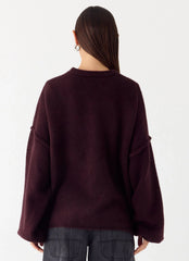 Suéter de punto oversize Jack - Ciruela