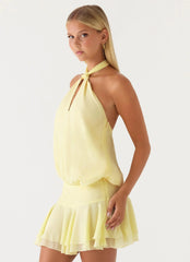 Minivestido Beginning - Amarillo Mantequilla