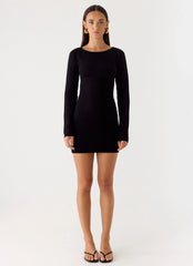 Minivestido de punto Soft Vision - Negro