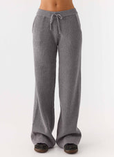 Pantalones de punto Harrison de tiro bajo - Gris jaspeado