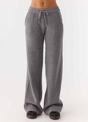 Pantalones de punto Harrison de tiro bajo - Gris jaspeado