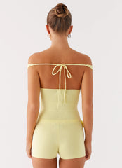 Aliah Shorts Tejidos - Amarillo