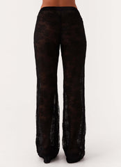 Pantalones Paige Lace - Negro