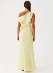 Vestido maxi de satén Heart Of Glass - Amarillo