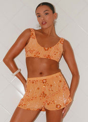 Bralette de lentejuelas Mercer - Naranja