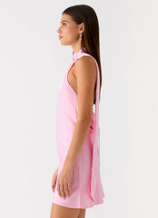Minivestido Keena con bufanda - Rosa