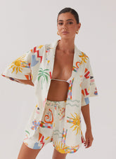 Camisa Oversize de Lino Tallulah - Palma de Verano