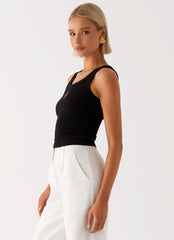 Camiseta sin mangas distintiva - Negra